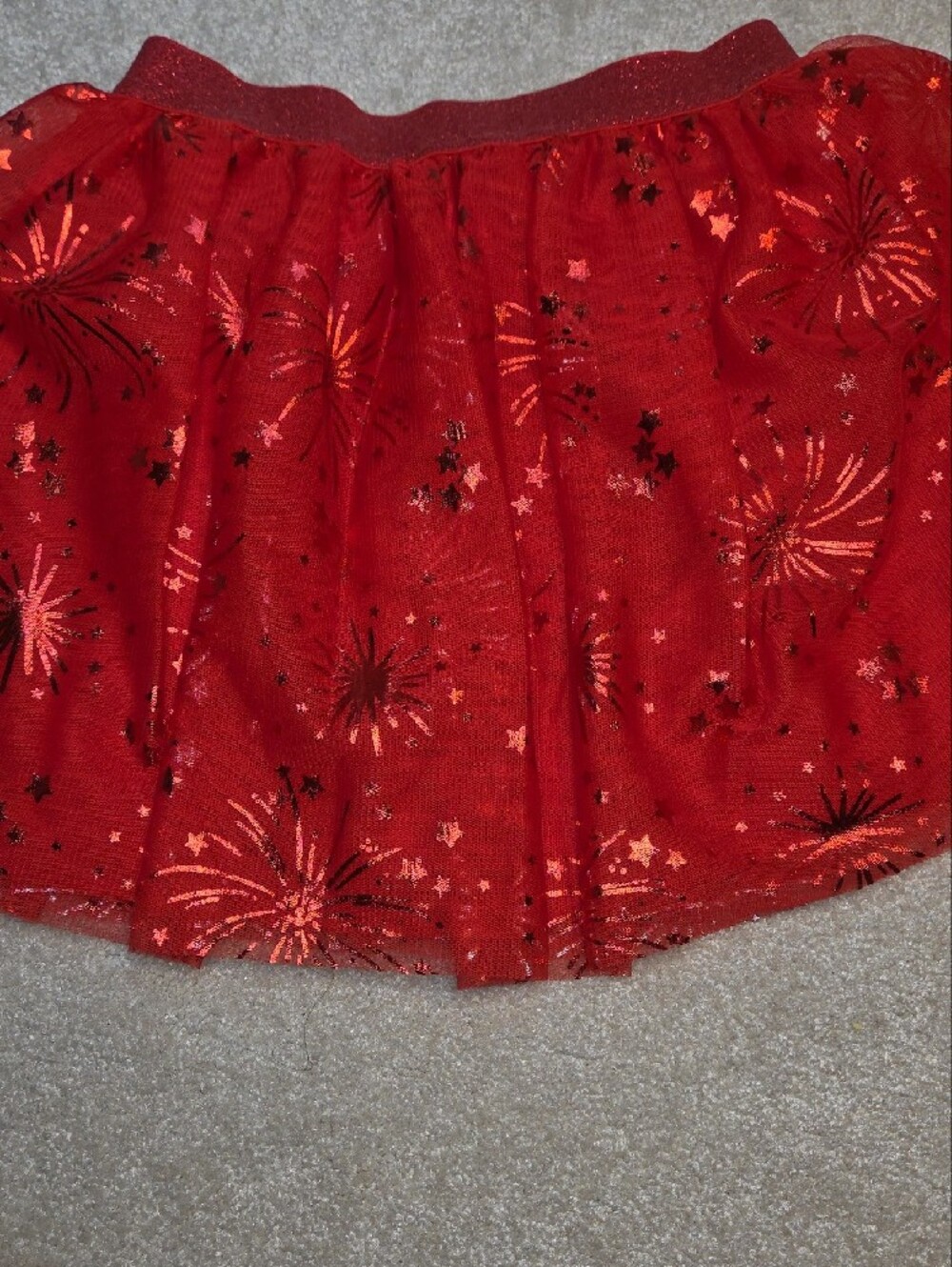 Cat & Jack Red Sparkle Firework Skater Skirt - Picture 4 of 4